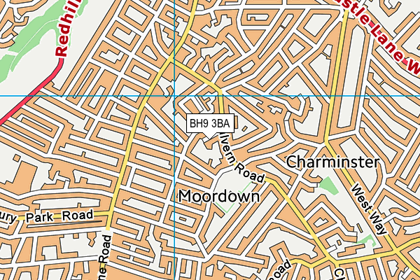 BH9 3BA map - OS VectorMap District (Ordnance Survey)