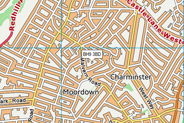 BH9 3BD map - OS VectorMap District (Ordnance Survey)