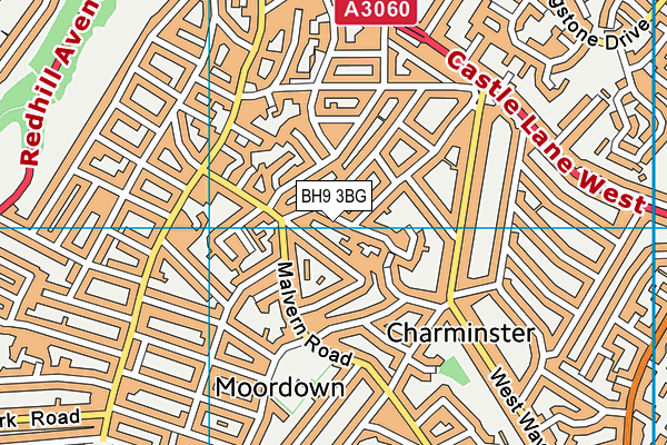 BH9 3BG map - OS VectorMap District (Ordnance Survey)