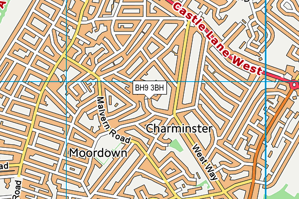 BH9 3BH map - OS VectorMap District (Ordnance Survey)