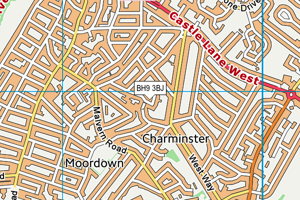 BH9 3BJ map - OS VectorMap District (Ordnance Survey)