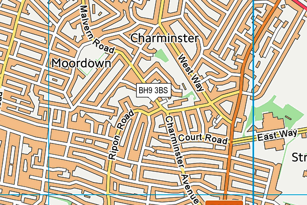 BH9 3BS map - OS VectorMap District (Ordnance Survey)