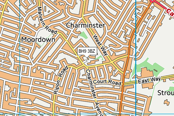 BH9 3BZ map - OS VectorMap District (Ordnance Survey)