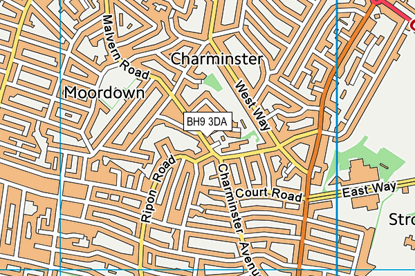 BH9 3DA map - OS VectorMap District (Ordnance Survey)