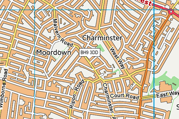 BH9 3DD map - OS VectorMap District (Ordnance Survey)