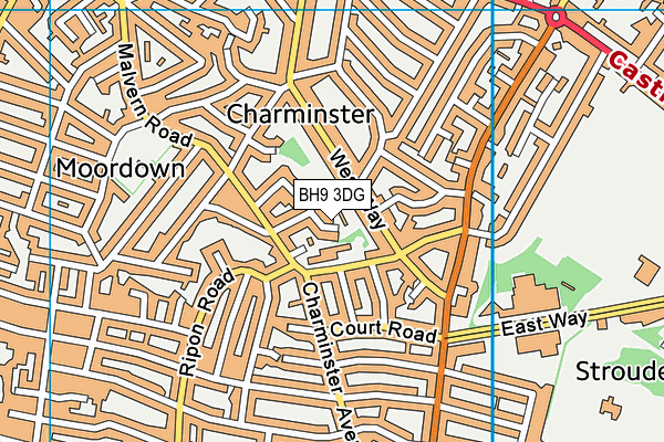 BH9 3DG map - OS VectorMap District (Ordnance Survey)