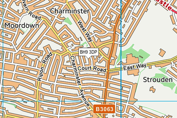 BH9 3DP map - OS VectorMap District (Ordnance Survey)