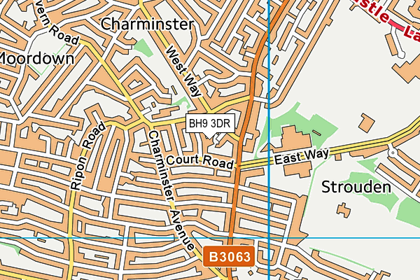 BH9 3DR map - OS VectorMap District (Ordnance Survey)
