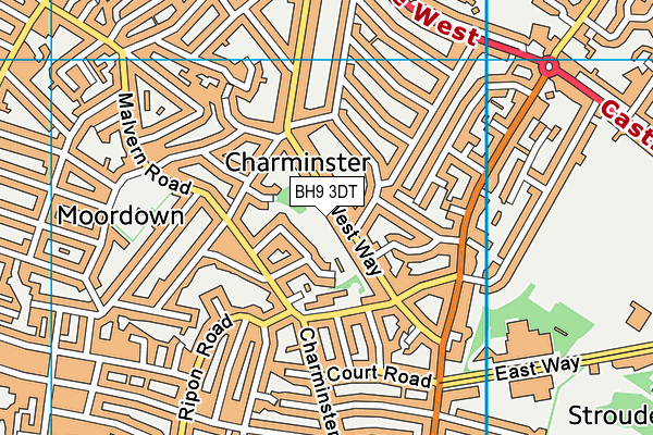 BH9 3DT map - OS VectorMap District (Ordnance Survey)