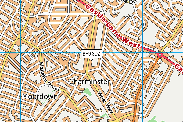 BH9 3DZ map - OS VectorMap District (Ordnance Survey)