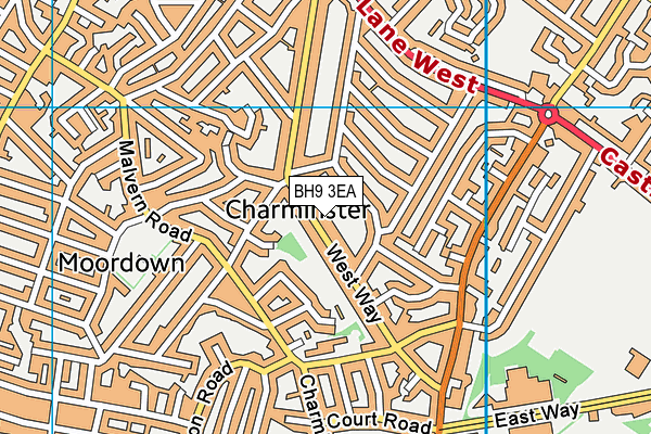 BH9 3EA map - OS VectorMap District (Ordnance Survey)