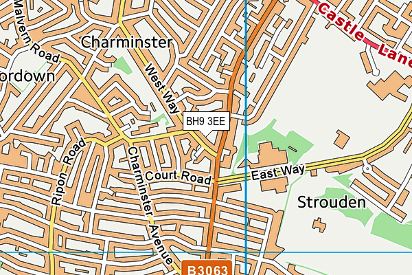 BH9 3EE map - OS VectorMap District (Ordnance Survey)
