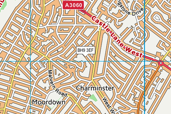 BH9 3EF map - OS VectorMap District (Ordnance Survey)