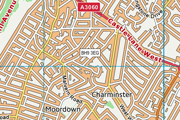 BH9 3EG map - OS VectorMap District (Ordnance Survey)