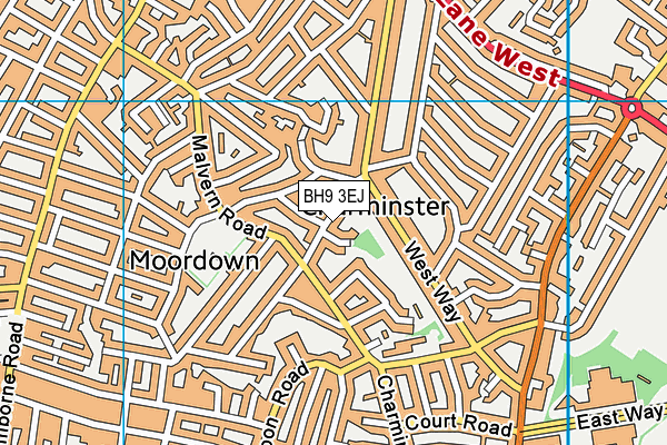 BH9 3EJ map - OS VectorMap District (Ordnance Survey)