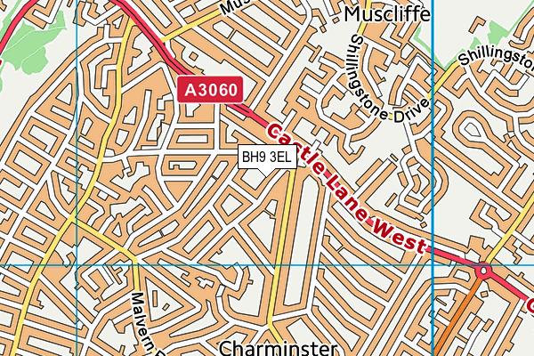 BH9 3EL map - OS VectorMap District (Ordnance Survey)