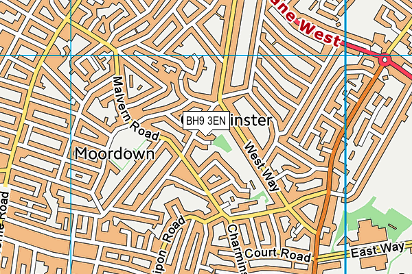 BH9 3EN map - OS VectorMap District (Ordnance Survey)