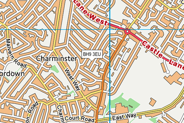 BH9 3EU map - OS VectorMap District (Ordnance Survey)