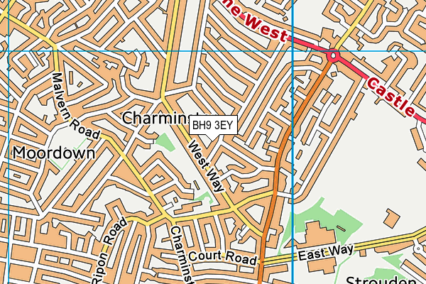 BH9 3EY map - OS VectorMap District (Ordnance Survey)