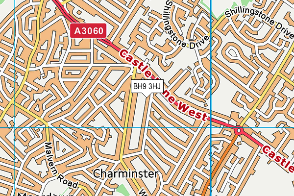 BH9 3HJ map - OS VectorMap District (Ordnance Survey)