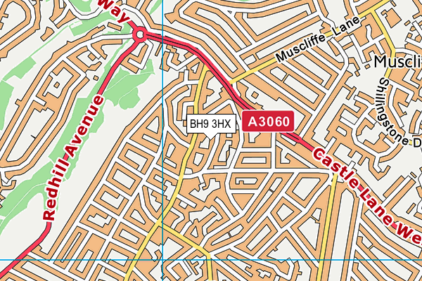 BH9 3HX map - OS VectorMap District (Ordnance Survey)