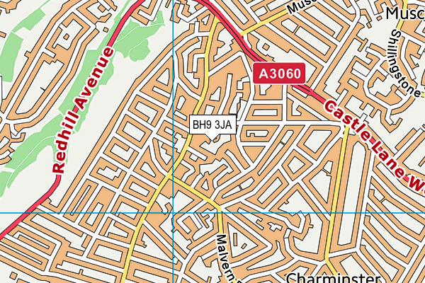 BH9 3JA map - OS VectorMap District (Ordnance Survey)