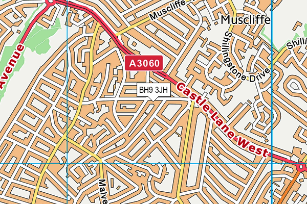 BH9 3JH map - OS VectorMap District (Ordnance Survey)