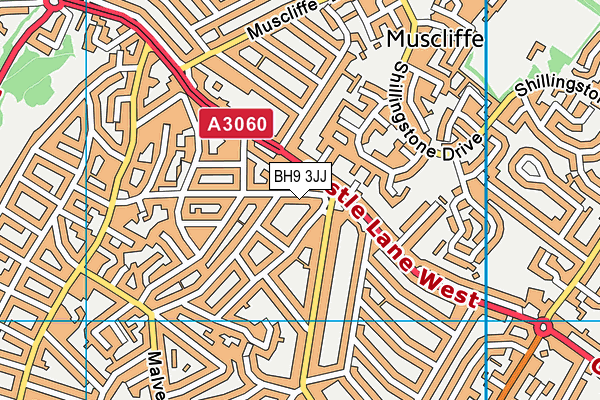 BH9 3JJ map - OS VectorMap District (Ordnance Survey)