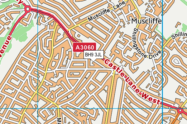 BH9 3JL map - OS VectorMap District (Ordnance Survey)