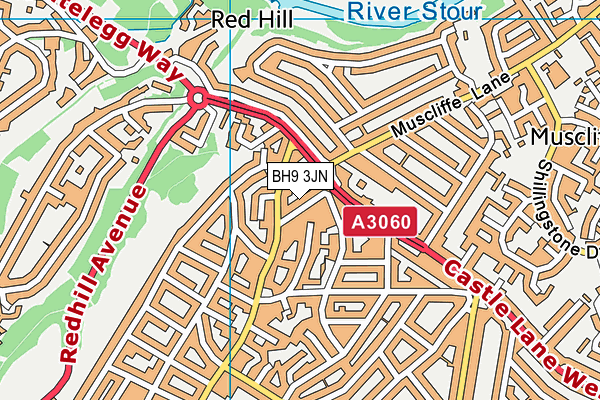 BH9 3JN map - OS VectorMap District (Ordnance Survey)