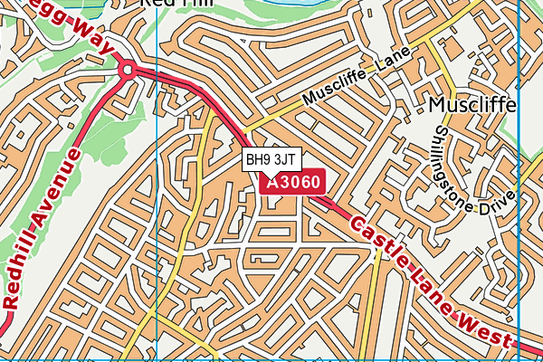 BH9 3JT map - OS VectorMap District (Ordnance Survey)