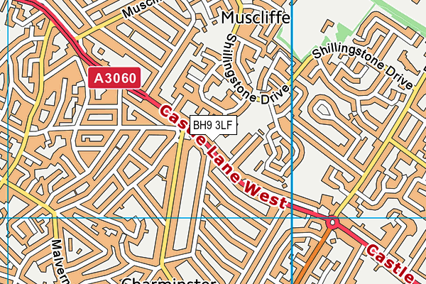 BH9 3LF map - OS VectorMap District (Ordnance Survey)