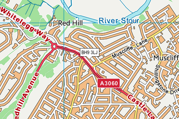 BH9 3LJ map - OS VectorMap District (Ordnance Survey)