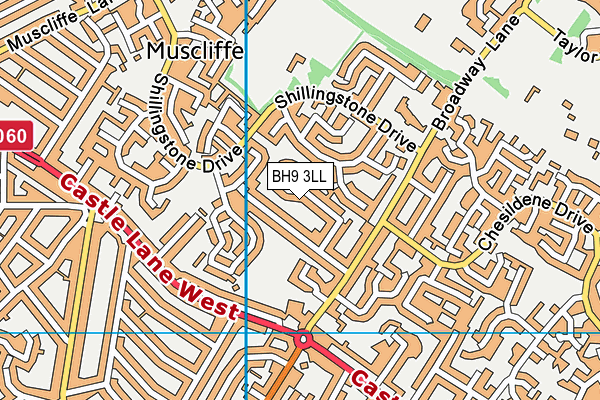 BH9 3LL map - OS VectorMap District (Ordnance Survey)