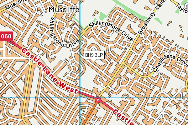 BH9 3LP map - OS VectorMap District (Ordnance Survey)