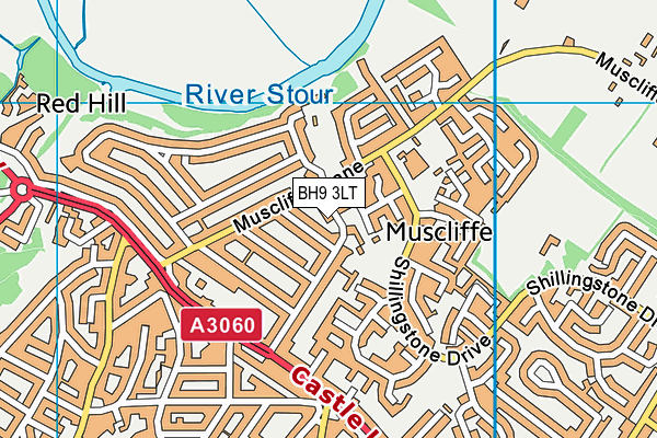 BH9 3LT map - OS VectorMap District (Ordnance Survey)