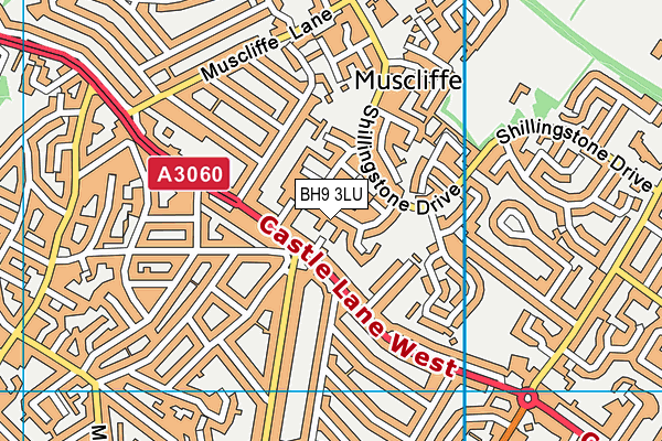 BH9 3LU map - OS VectorMap District (Ordnance Survey)