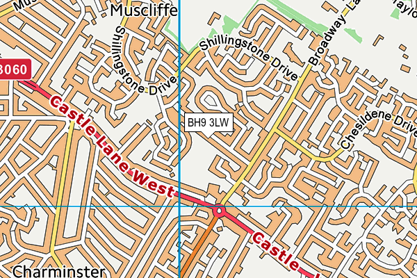 BH9 3LW map - OS VectorMap District (Ordnance Survey)