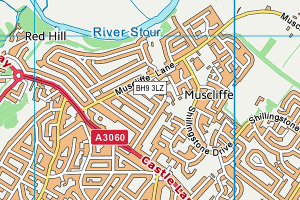 BH9 3LZ map - OS VectorMap District (Ordnance Survey)