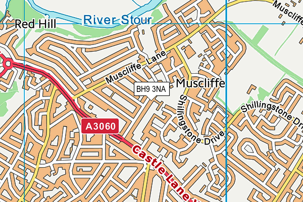 BH9 3NA map - OS VectorMap District (Ordnance Survey)