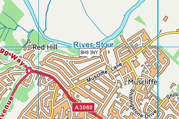 BH9 3NY map - OS VectorMap District (Ordnance Survey)