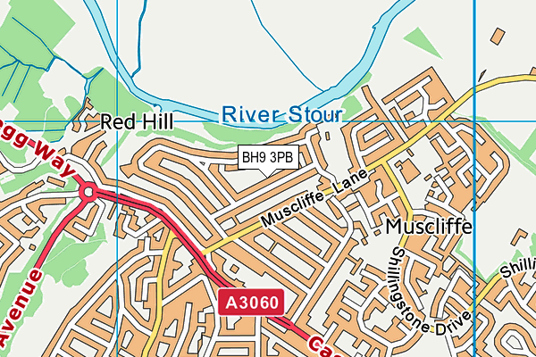 BH9 3PB map - OS VectorMap District (Ordnance Survey)