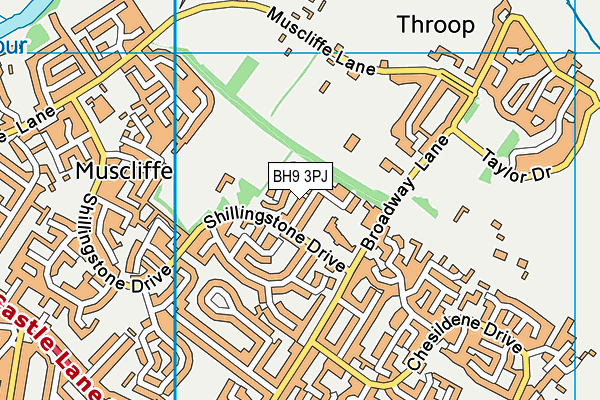 BH9 3PJ map - OS VectorMap District (Ordnance Survey)