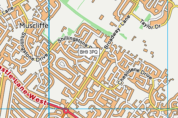 BH9 3PQ map - OS VectorMap District (Ordnance Survey)
