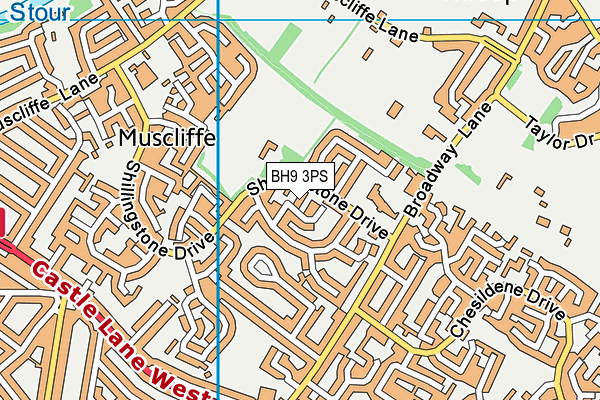 BH9 3PS map - OS VectorMap District (Ordnance Survey)