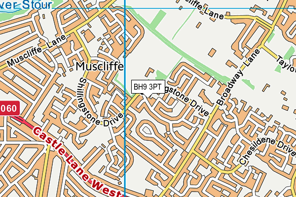 BH9 3PT map - OS VectorMap District (Ordnance Survey)