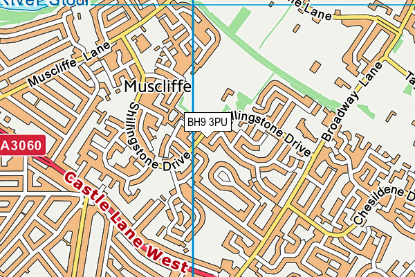 BH9 3PU map - OS VectorMap District (Ordnance Survey)