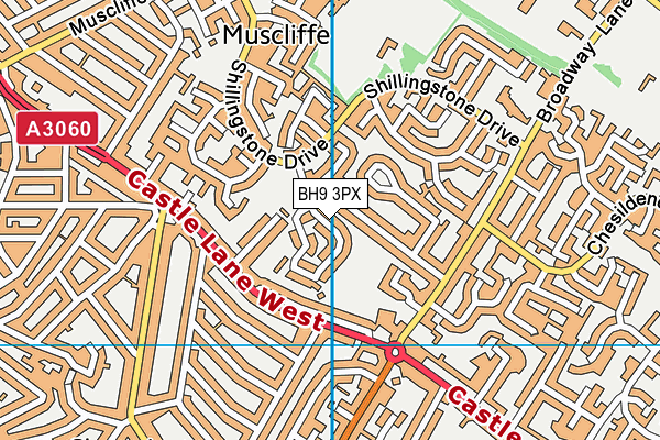 BH9 3PX map - OS VectorMap District (Ordnance Survey)
