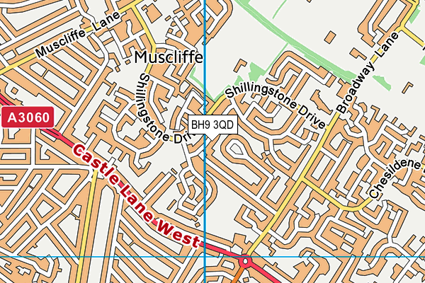 BH9 3QD map - OS VectorMap District (Ordnance Survey)