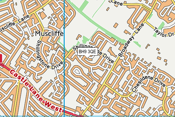 BH9 3QE map - OS VectorMap District (Ordnance Survey)